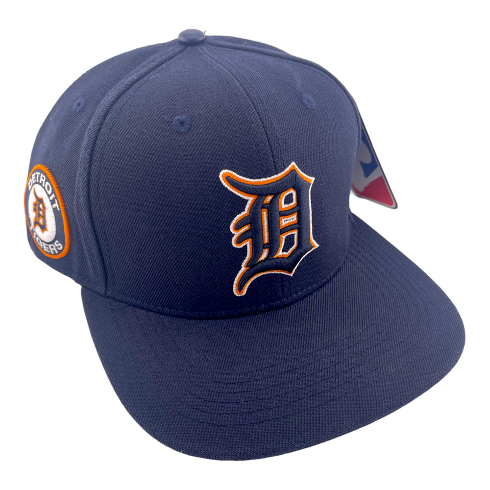 Pro Standard Detroit Tigers D Logo Side Patch Navy Blue Snapback Hat